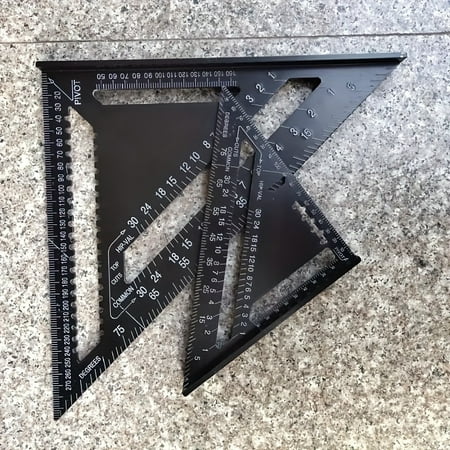 

JZMQWL Ultra-Durable High Precision Aluminum Alloy Triangular Ruler Set - Versatile 12 Dual-Scale Protractor Square for Woodworking Ideal for Indoor and Outdoor Projects Exceptional Acc