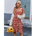 thumbnail image 6 of Zeagoo Womens Summer Dress Casual Ruffle Tiered Floral Square Neck Sundresses Beach Boho Mini A-line Dress 2025 with Pockets, 6 of 6
