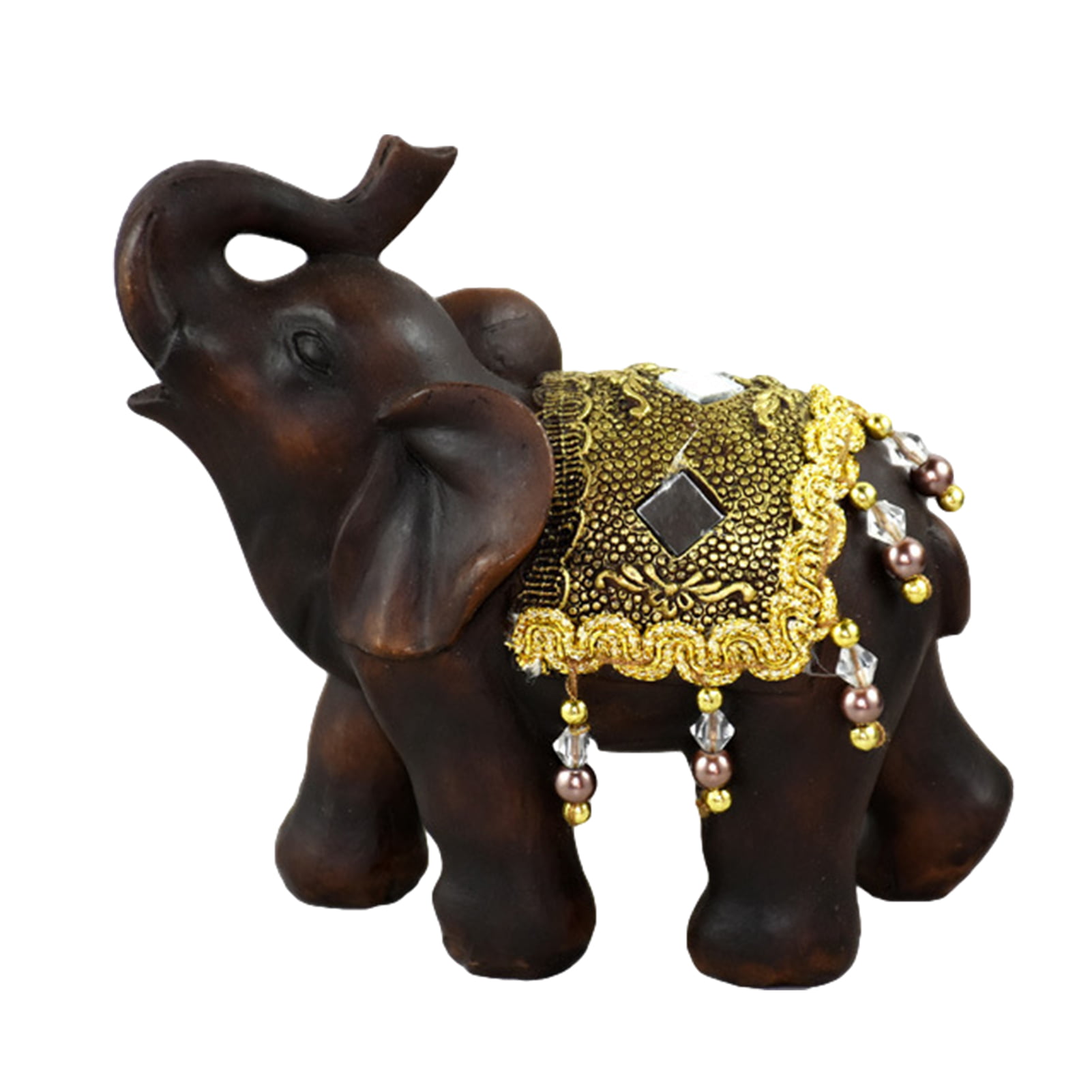1X Wooden Carving Boutique Decor Blessing Elephant Arts And Crafts Statue Lucky 