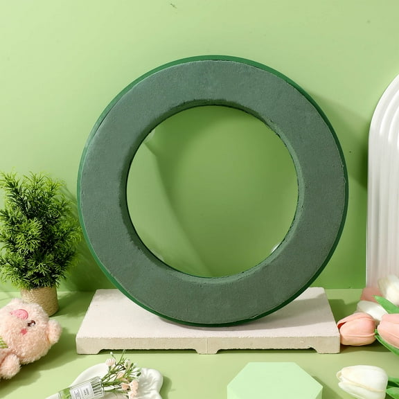 UEETEK Artificial Flowers Decoration Flower Foam Ring Green Plastic 1Pcs for Florists Special Events
