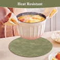 thumbnail image 5 of LOKHOM 13" Round Placemats Set of 6, Faux Leather Waterproof Heat Resistant Placemats, Reversible Solid Table Mats for Kitchen Dining Room, Green, 5 of 8