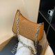 thumbnail image 5 of Bolso bandolera de PU con remaches debajo del brazo y cadena de moda de nueva tendencia, color marrón oscuro, 5 of 5