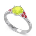 thumbnail image 2 of Diamond-Capitals 2.15 Carat Round Cut Peridot & Red Ruby Gemstone Stylish Engagement Ring for Women Solid 18K White Gold Size 10, 2 of 7