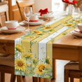 thumbnail image 5 of Sunflower Table Runner 90 Inches, Summer Eucalyptus Botanical Floral Yellow Wood Bed Runner Dresser Scarves Tabletop for Indoor Outdoor Parties/Ceremony/Banquet, 13" x 90", 5 of 9