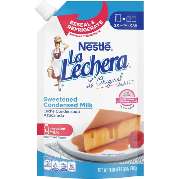 Nestle La Lechera Sweetened Condensed Milk in Convenient Squeeze Pack for Valentine's Day Treats, 28 fl oz