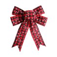 thumbnail image 1 of xiaxaixu Christmas Bow Decoration with Plaid Pattern, Snowflake Ornament, 1 of 6