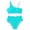 Z1 Mint Green, variant on REDARER Girls' Two Piece Swimsuit with Ruffle Trim & Palm Tree Print Halter Top for Summer Beach,Girls Swimsuit,10-11 Years