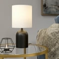 thumbnail image 5 of Evelyn&Zoe Talbot 13.25" Tall Mini Lamp with Fabric Shade, Blackened Bronze/White, 5 of 9