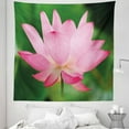 thumbnail image 1 of Pink and Green Tapestry, Flower Theme Nature Inspired Lotus Lily Blossom Romantic Digital, Fabric Wall Hanging Decor for Bedroom Living Room Dorm, 5 Sizes, Pink and Fern Green, by Ambesonne, 1 of 1