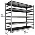 thumbnail image 2 of 48"W Garage Shelving Rack Black, 5 Tier Adjustable Heavy Duty Metal Shelves 3020LBS Capacity with Fenced, 72"H Steel Storage Shelf for Factory Warehouse Basement Outdoor, 2 of 2