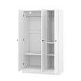 thumbnail image 5 of 3 Shutter Doors Wardrobe Cabinet Closet with Storage Shelves and 2 Hanging Rail for Clothes, Bedroom Organizer, White, 5 of 8