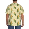 thumbnail image 3 of Uemuo Yellow Corn Pattern Cotton Linen Short Sleeve Shirts,Casual Lightweight Button Down Shirts,Vacation Beach Summer Tops-, 3 of 7