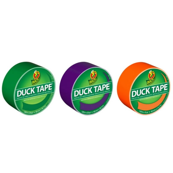 Duck Brand Color Duct Tape Secondary Colors Combo 3-Pack, Green, Purple and Orange, 55 Yards Total
