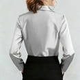 thumbnail image 5 of FAIWAD Women's Satin Shirts Long Sleeve Deep V Neck Blouses Long Sleeve Dressy Casual Work Office Tops, 5 of 9