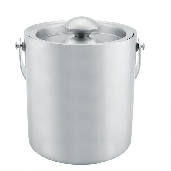 Seau à glace, MAGT 2L/3L Seau à glace à double paroi en acier inoxydable de grande capacité avec couvercle(2 L)