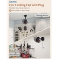 thumbnail image 3 of Lokivas 10in Wall Mounted Fan with Remote Control, Reversible Fan with 6 Speeds, Adjustable Tilt, for Garage, Gym, Brown, 3 of 7