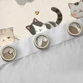 thumbnail image 4 of Homewish Cartoon Kitten Cat Curtains Pack of 2 (42x84 Each) for Kids, Spring Flower Floral Curtains Blackout, Japanese Anime Animal Bedroom Curtains, Black Out Curtains Decor, 4 of 6