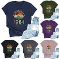 thumbnail image 5 of Liamobondopolis - Camiseta vintage de 1984 para mujer, regalo de 40 cumpleaños, con estampado de letras, estilo retro, para fiesta, informal, de manga corta, 5 of 5