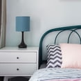 thumbnail image 2 of Bedroom Table Lamp Set of 2 Living Room Bedside Lamps Blue Lampshade Suit Modern Decor, 2 of 5