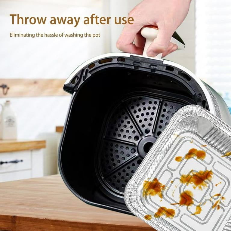 Non-Stick Disposable Air Fryer Aluminum Foil Liners Square 50PCS