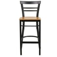 thumbnail image 6 of Emma + Oliver Two-Slat Ladder Back Metal Dining Barstool, Natural Wood Seat, 6 of 7