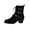 Black, variant on EliteGoogv Womens Leopard Print Mid Calf Boots Lace Up Dial Strap Faux Suede Boots For Women Winter Comfortable Footwear US:9