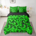 thumbnail image 2 of Feelyou Green Pixelate Miner Twin Bedding Sets 7pcs, Retro Square Abstract Comforter Set, 2 of 8
