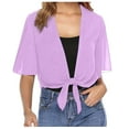 thumbnail image 1 of Durtebeua Women's Open Front Lightweight Cardigan Long Sleeve Button Down Purple,2XL, 1 of 6