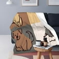thumbnail image 4 of LNWH Pets Cats and Dogs Icons Pattern Throw Blanket, Flannel Sofa Blankets for All Seasons, 40"x30", 4 of 8
