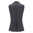 thumbnail image 4 of DuoJiaJ Women's And Linen Sleeveless Solid Color Color Cardigan Small Suit Jacket Women's Women Winter Coat Gray XXXXL, 4 of 4