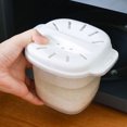 thumbnail image 3 of 2Pcs Office Steamed Rice Boxes Rice Bowls Microwave Oven Rice Boxes (White), 3 of 5