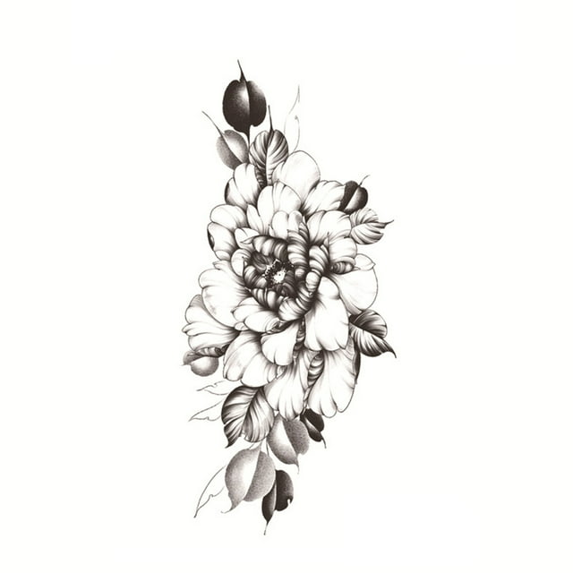 FOCUSNORM Autocollant de Tatouage Temporaire en Papier Floral Motif Réaliste Imperméable Résistant à la Sueur Autocollant Mode