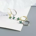 thumbnail image 5 of QQTDFG 925 Sterling Silver Tiny CZ Flower Huggie Hoop Dangle Drop Earrings A1248-C - Silver with Pink Stone, 5 of 9
