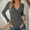 Dark Gray, variant on Lilgiuy Trendy Women's Casual Long Sleeve Charming V-Neck Ladies Solid Color Long Bodysuits for Commuting