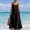 Black, variant on Effortless Summer Bohemian Dress for Everyday Wear Lightweight Loose Fit Sleeveless V-Neck Free Classic Green 3XL