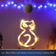 thumbnail image 4 of Gato Iluminado Calabaza Y Bruja Luces Ventana Halloween Naranja Púrpura, 4 of 9