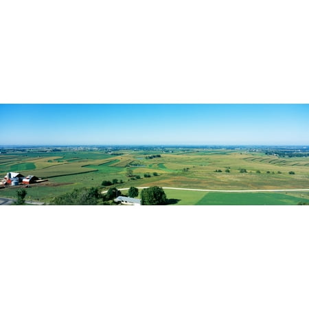 High angle view of farmhouses in a field Mound View Park Platteville Grant County Wisconsin USA Poster Print by Panoramic