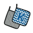 thumbnail image 2 of Letter K Chevron Blue and White Pair of Pot Holders, 2 of 2