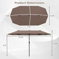 thumbnail image 3 of Gymax 13 FT Double-sided Patio Umbrella Outdoor Large Twin Size Umbrella Coffee, 3 of 10