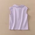 thumbnail image 6 of BXJX Girls Cotton T-shirts, Sports School Collared Sleeveless Summer Tops for Kids Purple Size 14-15 T, 6 of 9
