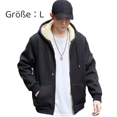 thumbnail image 2 of 1PCS 2022 Winter Men's Fleece Thickened Sweatshirt-Black [High-Quality Shearling Jacket]-S, 2 of 5