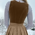 thumbnail image 5 of Women'S Bavarian Oktoberfest Dirndl Dress With Apron Costume German Outfit Velvet Dress Lace-Up, 5 of 7