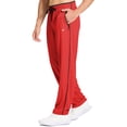 thumbnail image 3 of Tyhengta Mens Pants Athletic Open Bottom Running Pants Mesh Mens Sweatpants with Pockets Red/Black M, 3 of 8