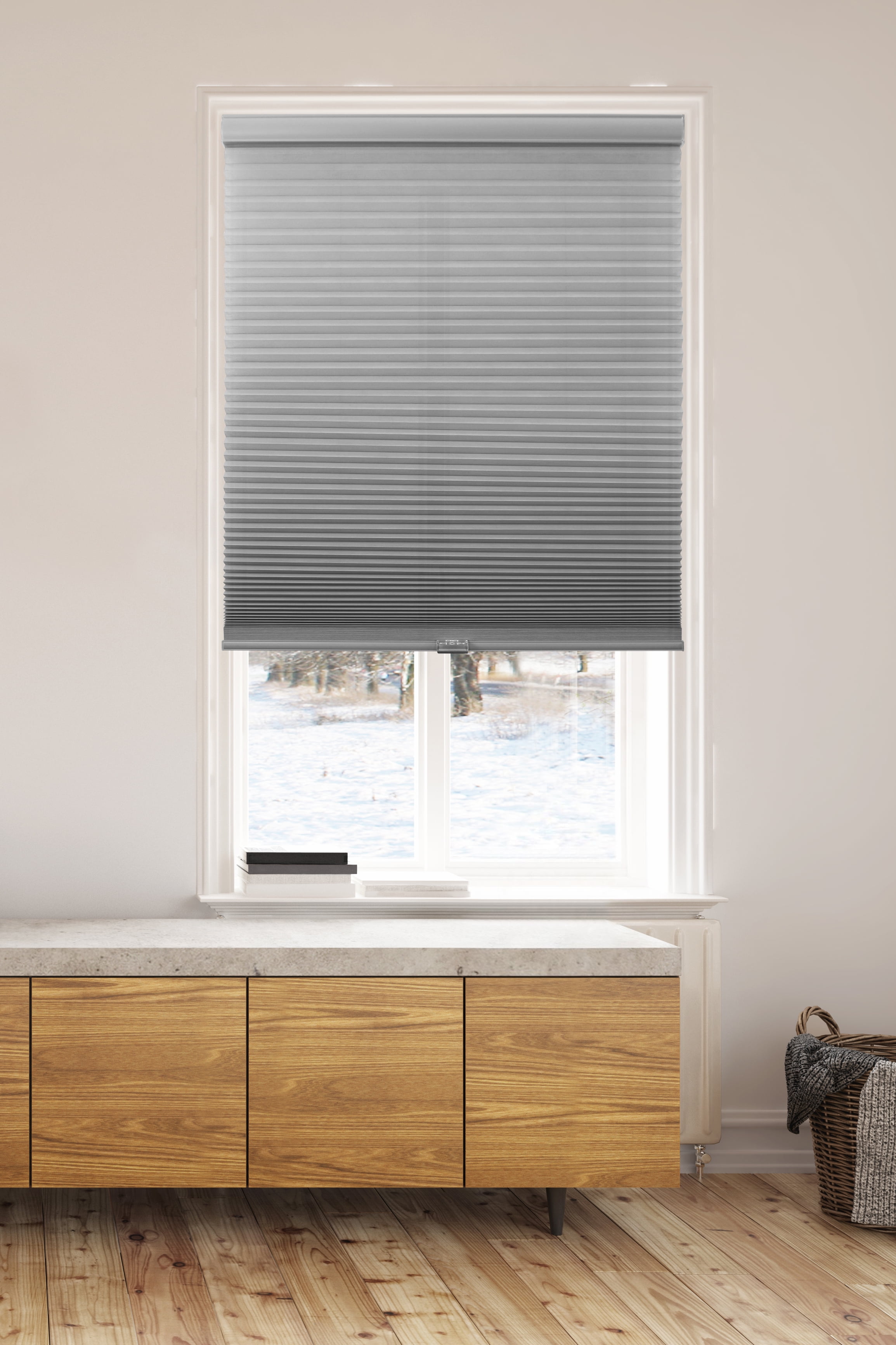 Lumi Light Filtering Cordless Cellular POSH Shades, Gray, 22" x72"