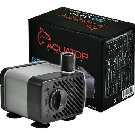 Aquatop Aquatic Supplies-Nano Pump Submersible Adjustable Flow Rate- Black 80