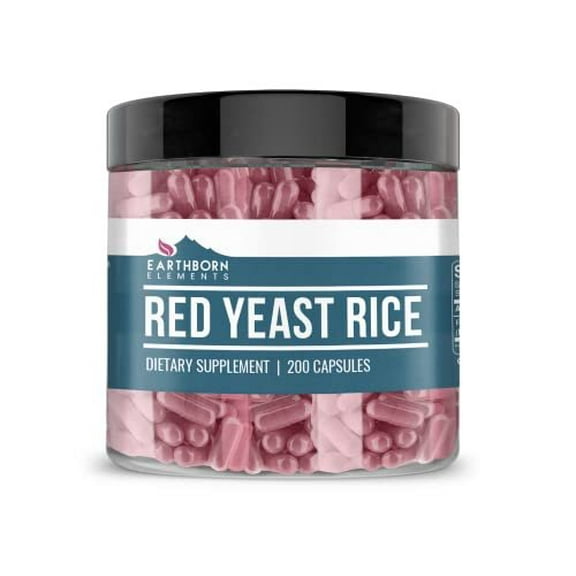Earthborn Elements Red Yeast Rice 200 Capsules, Pure & Undiluted, No Additives