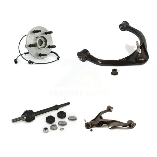 Transit Auto Front Left Hub Bearing Assembly Suspension Lower Upper Control Arm with Ball Joint and Sway Bar Stabilizer Link Kit for Car Ram 1500 Dodge 4WD K77-101545