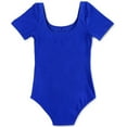 thumbnail image 4 of Sholeno Kids Girls Short Sleeve Gymnastics Leotard Ballet Dance One Piece Unitard Dancewear Bodysuit Dark Blue 3, 4 of 7