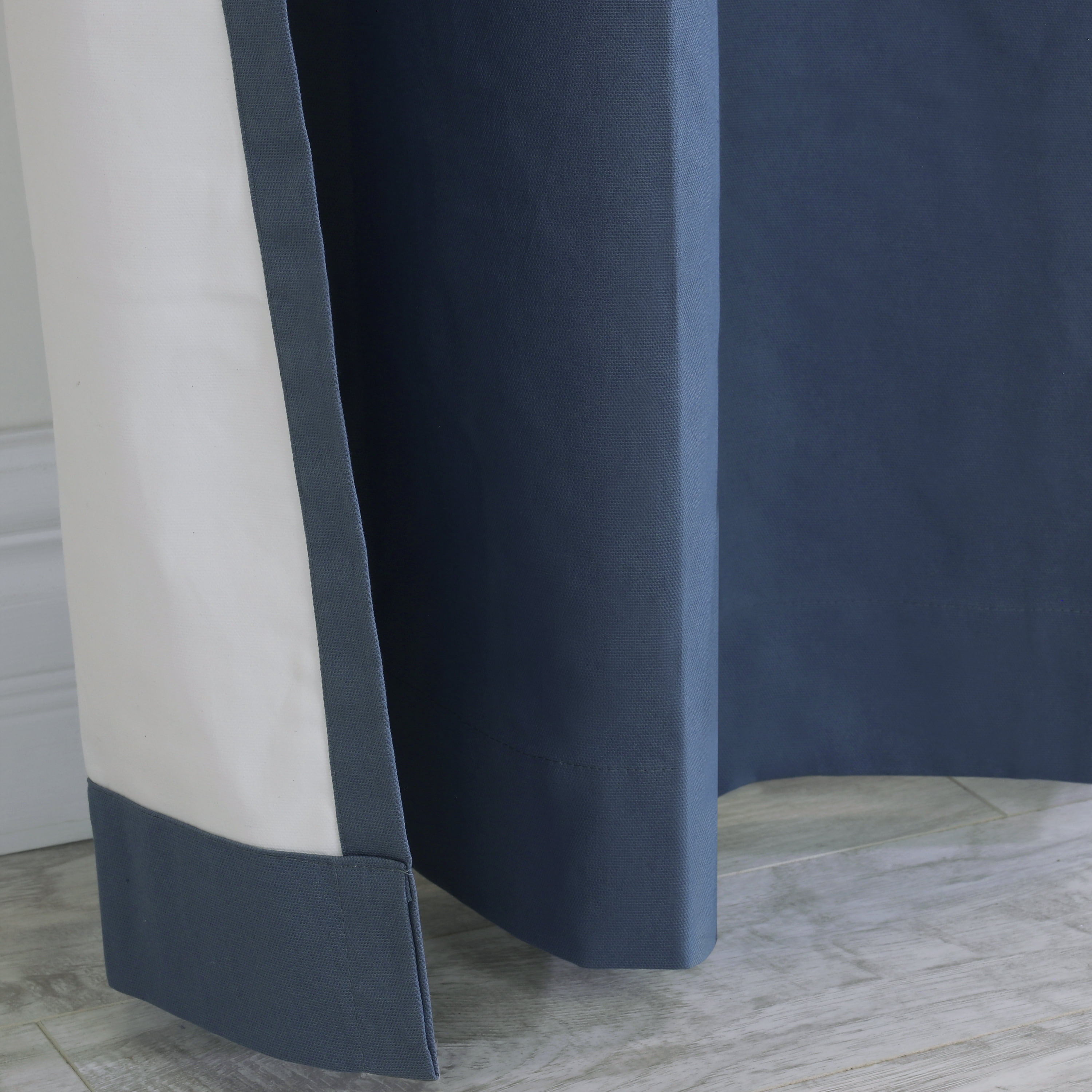 Winmate Insulated Cotton Grommet Curtain Panel - Pair each 40" x 72" in Blue