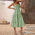 thumbnail image 5 of Summer Dresses for Women 2026 Women's Ditsy Floral Midi Dress Adjustable Spaghetti Strap Smocked Tiered A Line Casual Summer Vacation Dress, 5 of 9